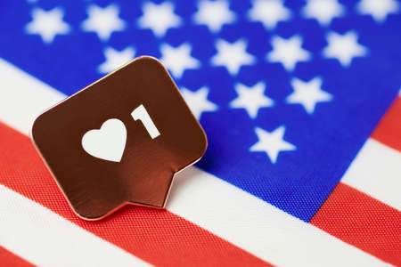 Like symbol on USA flag. Like to American nation. New votes of United States presidential election....