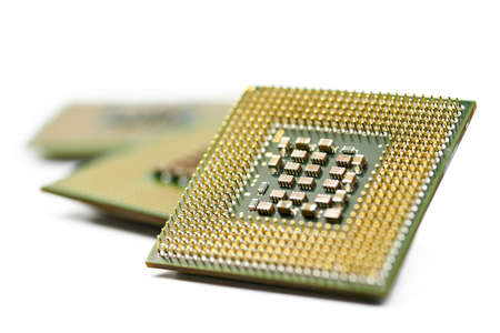 CPU, central processor unit, isolated background. Bunch of main electronic circuitry for computers....