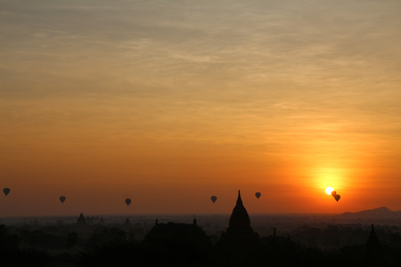 Beautiful view in historic Myanmarの写真素材