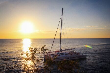 Jamaica boasts white sand beaches, famous scenic waterfalls, blue lagoons and the crystal clear Caribbean Seaの写真素材