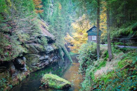 A wonderful hiking tour in the Saxon Switzerland and the Czech Republicの写真素材