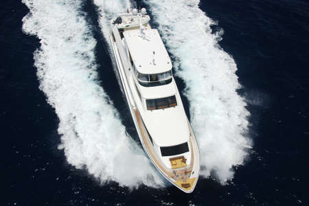 Luxury yacht aerialの写真素材