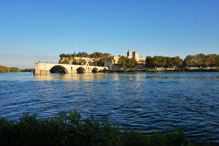 View of the bridge over the Adige river in Verona, Italyの写真素材