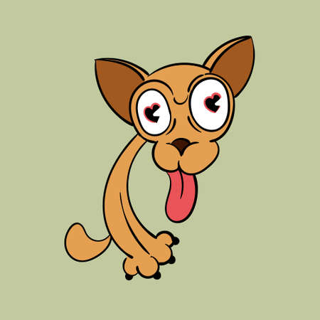 A small pocket dog. Vintage toons: funny character, vector illustration trendy classic retro cartoon style 30sのイラスト素材