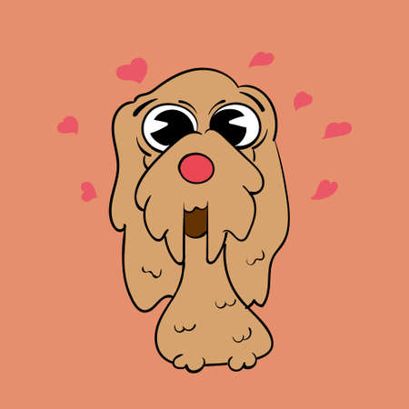 Cute big-eared dog Vintage toons: funny character, vector illustration trendy classic retro cartoon style 30sのイラスト素材