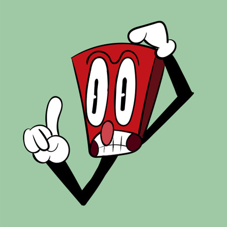 A questioning, uncomprehending character vintage toons: funny character, vector illustration trendy classic retro cartoon style 30sのイラスト素材