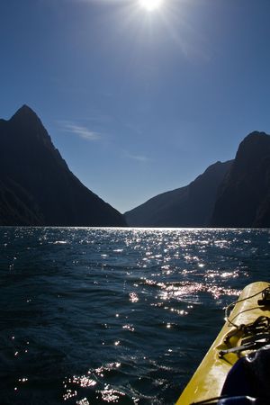 Milford Sound, New Zealand - Kayak Tourの写真素材