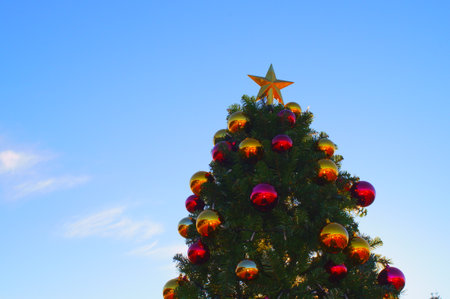 christmas tree Illumination decorationの写真素材