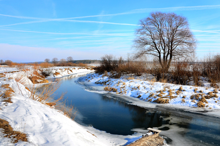 Winter riverの写真素材