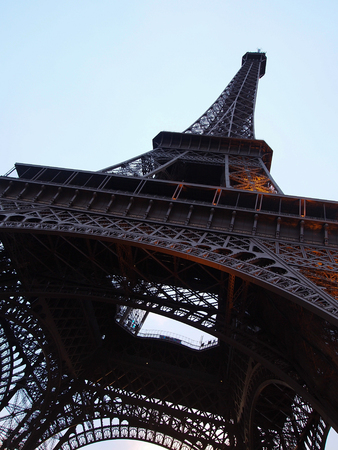 Low Angle View of Eiffel Towerの写真素材