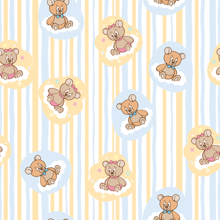 Seamless pattern with cartoon bearsの写真素材