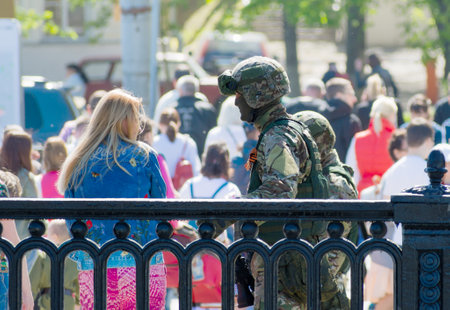 Moscow, Russia - May 09, 2018: Soldiers of russian army special forces