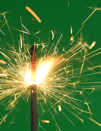 Burning bengal light sparklerの写真素材