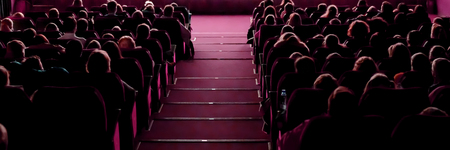 People in the cinema watching movie.の写真素材