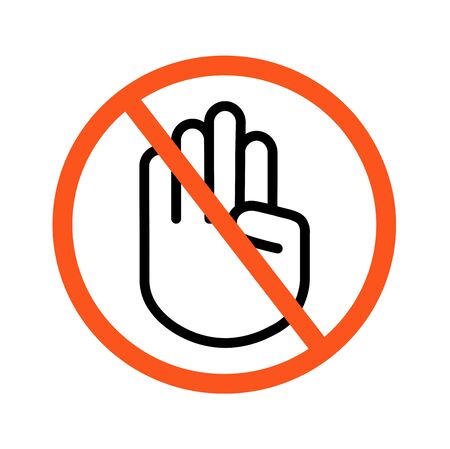 Do not touch sign symbol logo. Contactless deliveryのイラスト素材