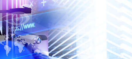 Privacy protection concept. Big brother watching youの写真素材