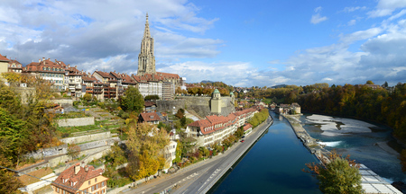 Panoramic view on the magnificent old town of Bern, capital of Switzerland