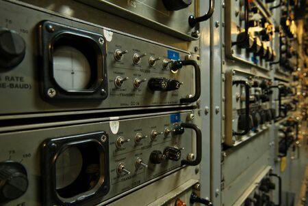 Various measuring instruments and control displays in one control centreの写真素材