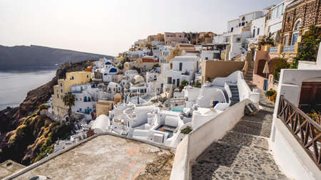 Beautiful view of fabulous picturesque village of Oia , Santorini island in Greeceの写真素材