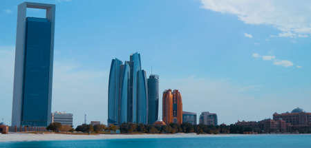 Panoramic view of Abu Dhabi cityscape and skylineのeditorial素材