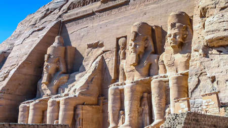 Colossi of Ramses II, Sun Temple, Abu Simbel Temples in Aswanの写真素材