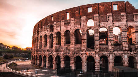 The Roman Colosseum in Rome, Italyの写真素材