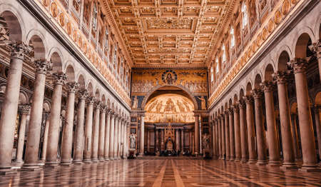 The Papal Basilica of Saint Paul Outside the Walls in Rome, Italy.