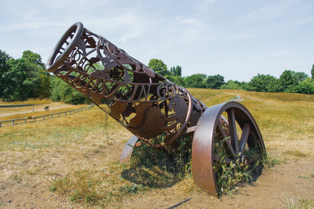 Cannon sculpture at Sconce and Devon Park (Queen's Sconce), Newark on Trent , Nottinghamshire at July 2022のeditorial素材
