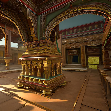 3D CG rendering of ancient temple. High resolution image. 3D illustration.の素材