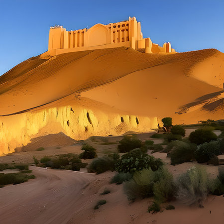 Dunes of the Sahara desert in Morocco, Africa. 3d renderの素材