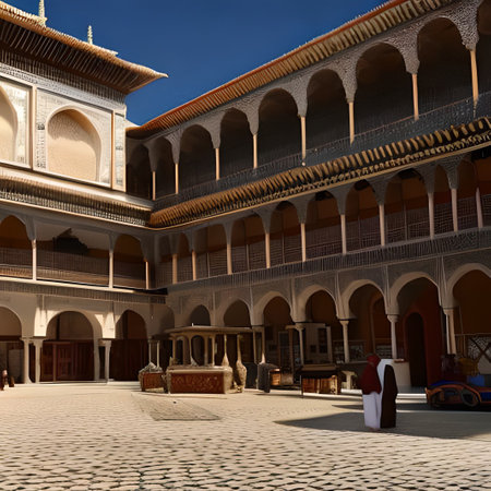 Courtyard of the Mosque of Cordoba, Andalusia, Spainの素材