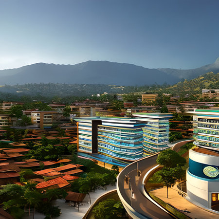 Aerial view of Kathmandu city in Nepalの素材