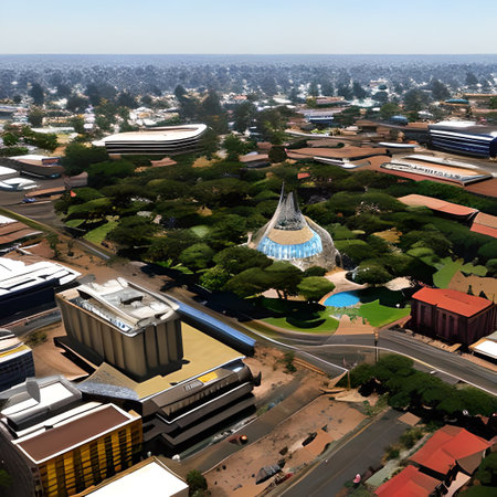 Aerial view of the city of Johannesburg, South Africa.の素材