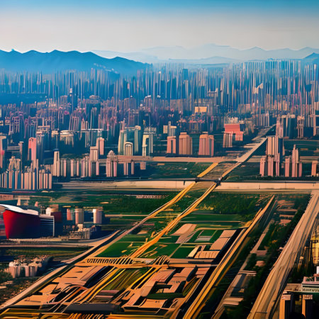 Cityscape of Chongqing from a bird's-eye viewの素材