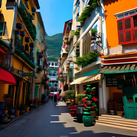 Colorful streets of Patong, Phuket, Thailand.の素材