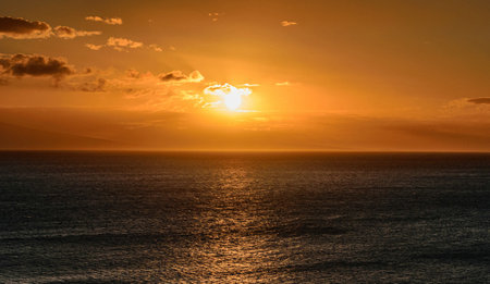 Sunset over the Atlantic Ocean in Tenerife Canary Islands Spain