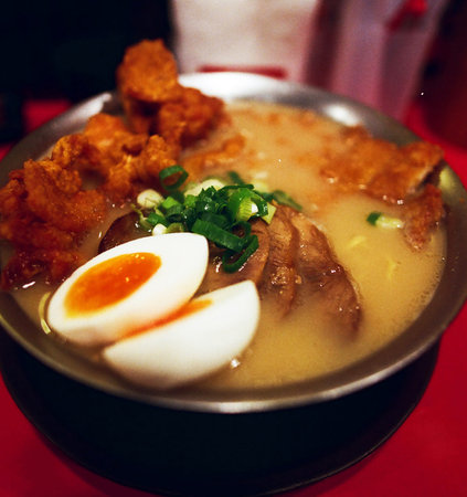 japanese ramen noodle with pork and egg in bowlの写真素材