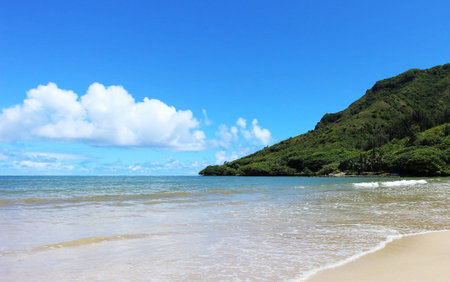 Beautiful beach and tropical sea in Okinawa, Japan, Asia.の写真素材