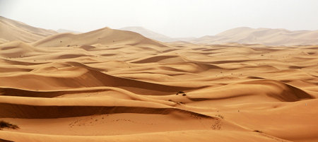 Sand dunes in the Sahara desert, Merzouga, Moroccoの写真素材
