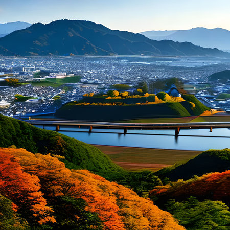 Autumn scenery of Hakodate, Hokkaido, Japanの素材