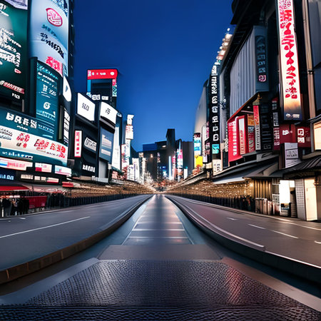 Shibuya Crossing at night. Tokyo is the capital and most populous city of Japan.の素材