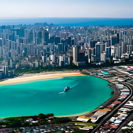 Aerial view of the city of Rio de Janeiro, Brazil.の素材