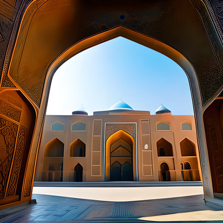 Mosque in the old city of Samarkand, Uzbekistanの素材