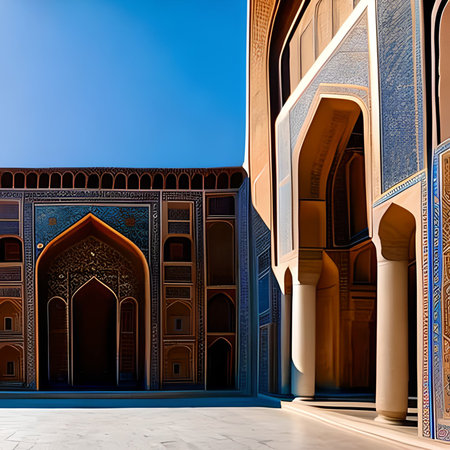 Beautiful view of Registan Mosque in Samarkand, Uzbekistanの素材