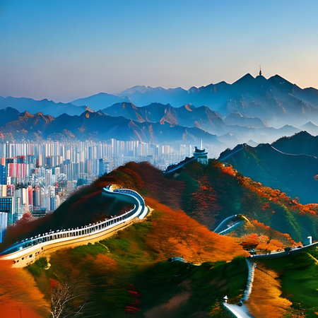 Cityscape of Hong Kong during sunset, China. Beautiful natural landscape.の素材