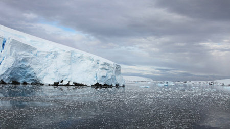 Icebergs in the glacial lagoon of the Antarctic Peninsula