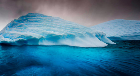 Icebergs floating in the ocean, Antarctic Peninsula, Antarctica.の写真素材