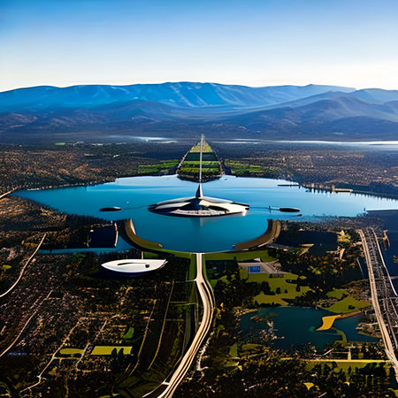Aerial view of Lake Tahoe in Nevada, United States.の素材