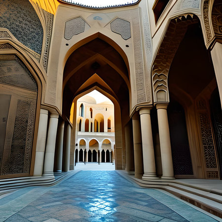 Interior of Sheikh Zayed Grand Mosque in Abu Dhabi, United Arab Emiratesの素材