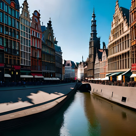 Ghent, Belgium. Cityscape of Ghent, Belgium.の素材